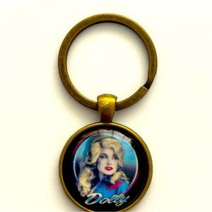 Dolly Parton Retro Unisex Keychain, Handmade, NWT